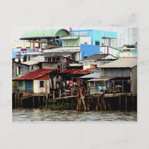 Mekong River Houses Postcard