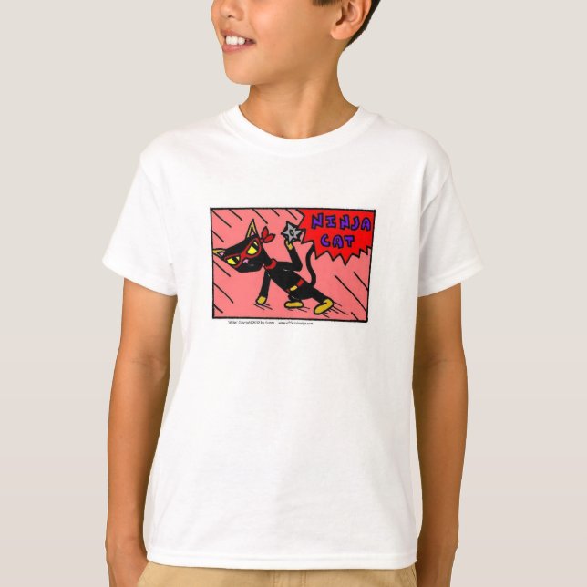 Mel NINJA CAT Kids Ringer T-Shirt (Front)