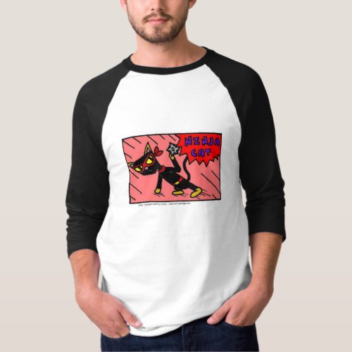 Mel NINJA CAT Mens Raglan T_Shirt