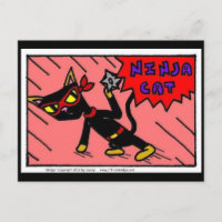 Mel "NINJA CAT" Postcard