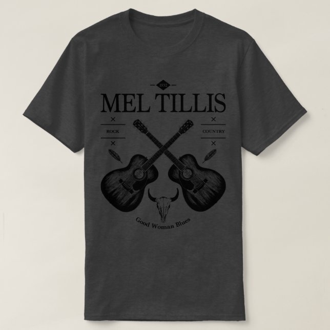 Mel Tillis Acoustic Guitar Vintage Logo T-Shirt (Design Front)