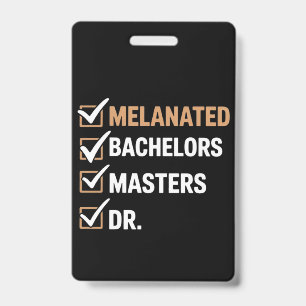 Melanated Doctorate Graduation PhD EDD Bachelor Badge