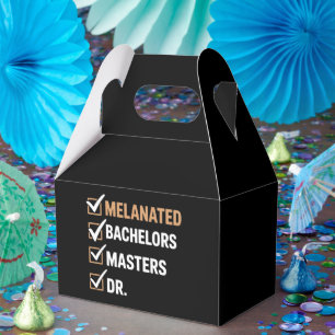 Melanated Doctorate Graduation PhD EDD Bachelor  Favor Boxes