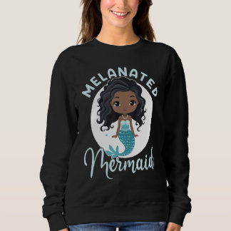 Melanated Mermaid Black African American Mermaid F Sweatshirt