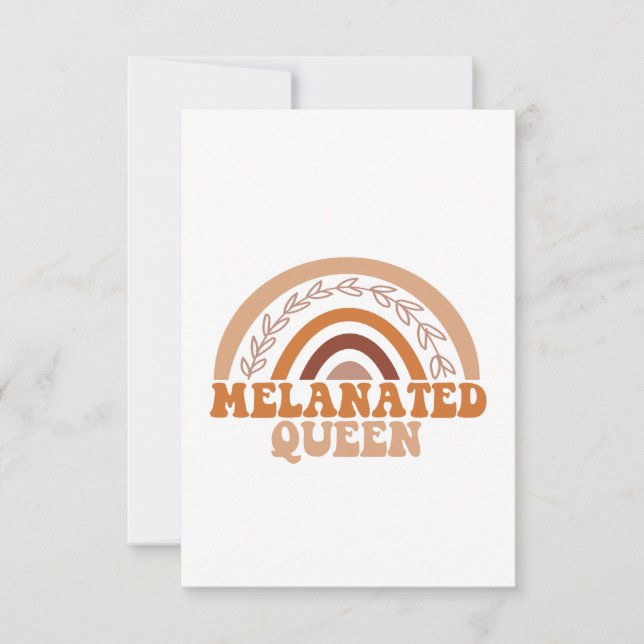 Melanated Queen Cute Rainbow African Juneteenth Thank You Card (Front)