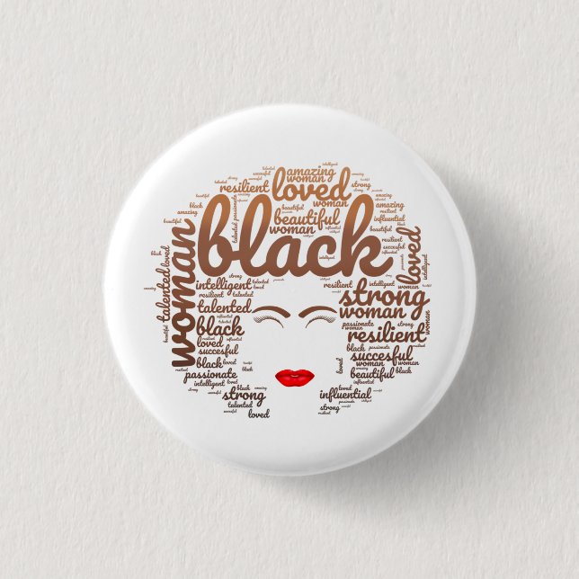 Melanated Strong Woman, Black History Button (Front)