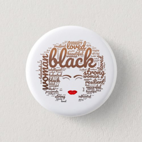 Melanated Strong Woman Black History Button