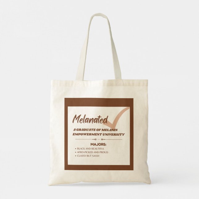 "Melanated" Tote Bag (Back)