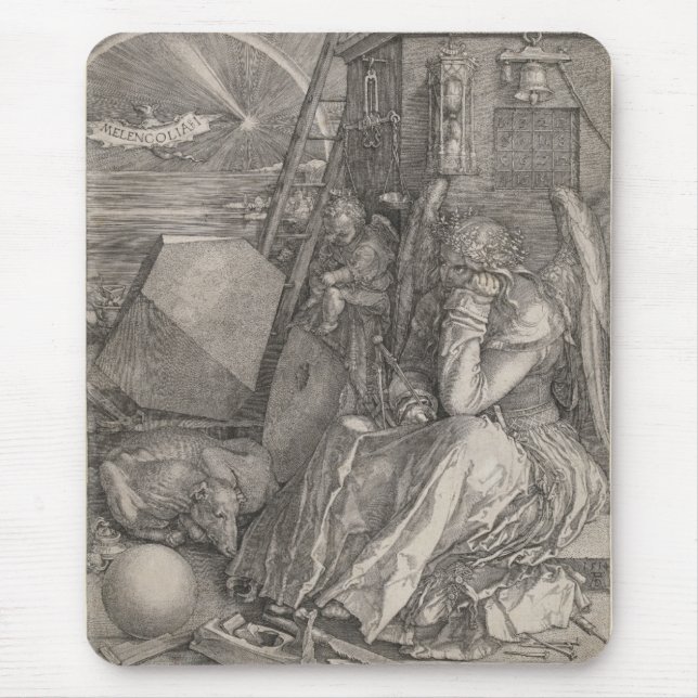 Melancholia I, Engraving by Albrecht Durer Mouse Pad (Front)