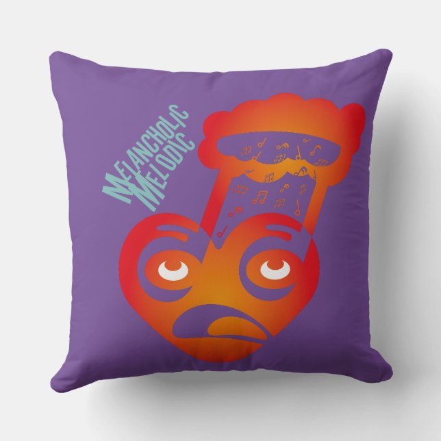 MELANCHOLIC MEDOLIC BY MASANSER PIXELAT THROW PILLOW (Back)