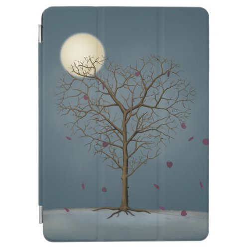 Melancholy Heart Shaped Tree Under the Full Moon iPad Air Cover