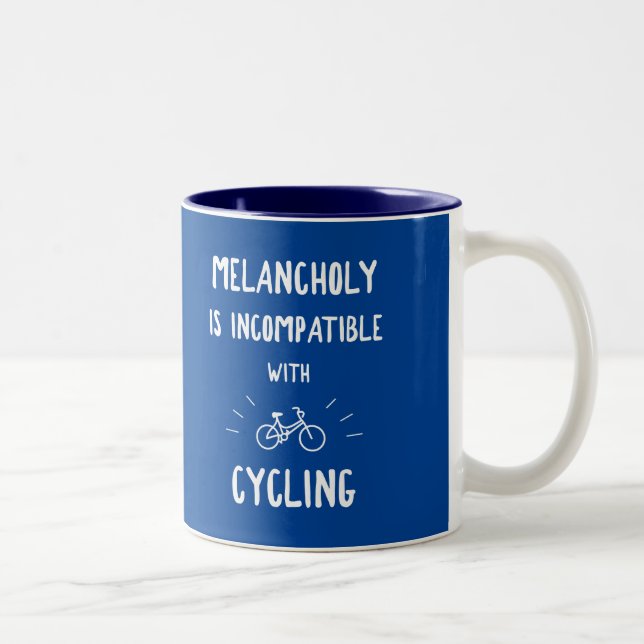 Melancholy Is Incompatible With Cycling Two-Tone Coffee Mug (Right)