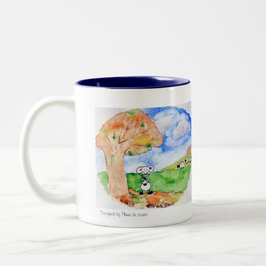 Melancholy of Sobs in autumn Two-Tone Coffee Mug
