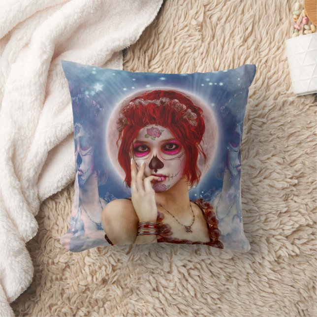 Melancholy Sugar Doll Throw Pillow (Blanket)
