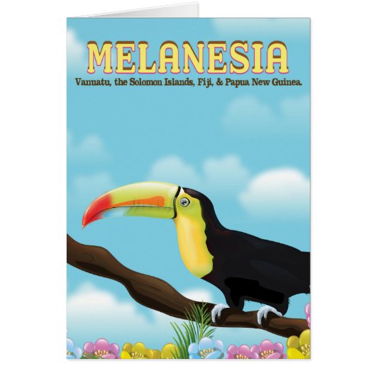 Melanesia Toucan travel poster Cards (Front)