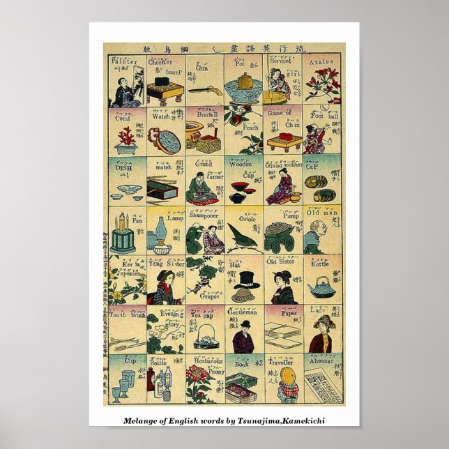 Melange of English words by Tsunajima,Kamekichi Poster (Front)