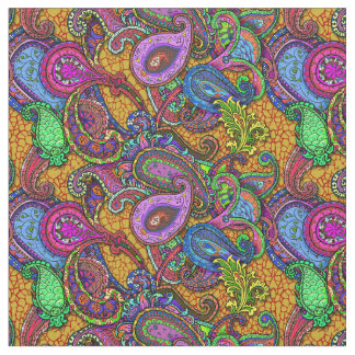 Melange Paisley Gold Fabric