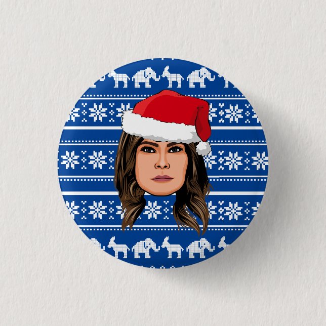 MELANIA TRUMP Christmas Button (Front)
