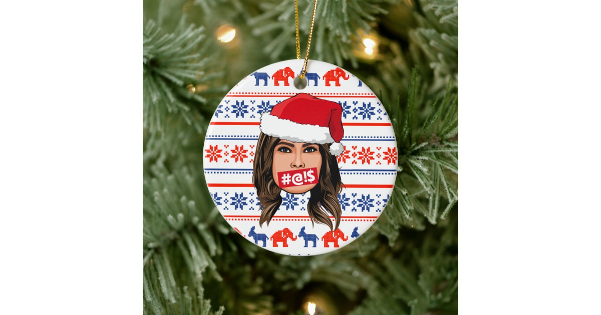 MELANIA TRUMP Christmas Ceramic Ornament Zazzle