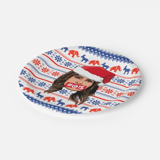 MELANIA TRUMP Christmas Paper Plates (Angled)