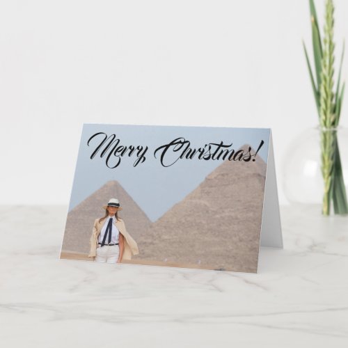 Melania Trump Egypt Pyramid Merry Christmas Holiday Card