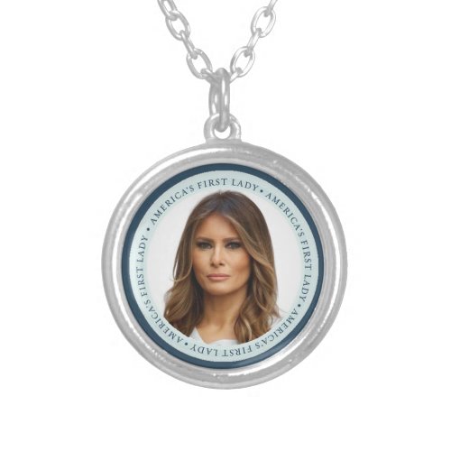 Melania TRUMP First Lady Silver Plated Necklace