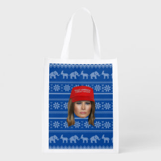 Melania Trump MAGA Christmas Grocery Bag