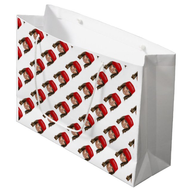 Melania Trump MAGA Christmas Large Gift Bag (Front Angled)
