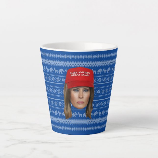 Melania Trump MAGA Christmas Latte Mug (Front)
