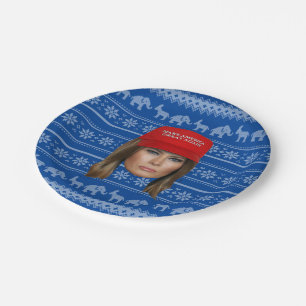 Melania Trump MAGA Christmas Paper Plates