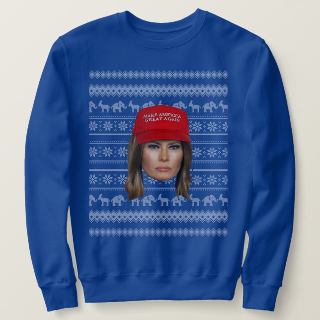 Melania Trump MAGA Christmas Sweatshirt (Design Front)