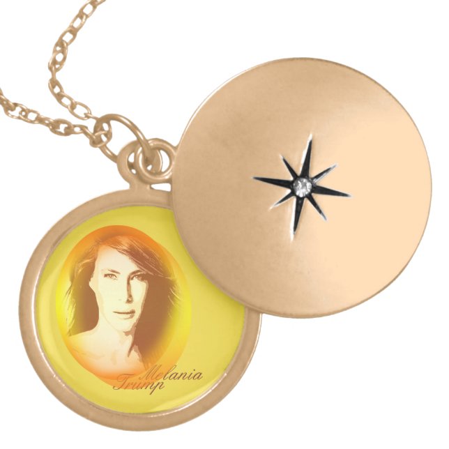 Melania Trump Silver Plated Round Locket (Front)