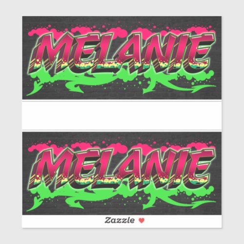 Melanie First Name Graffiti Sticker