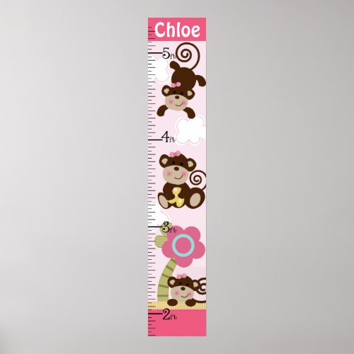 Melanie Monkey Girl Growth Chart Keep at 8x44