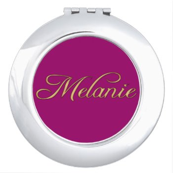 Melanie Name Branded Gift For Women Mirror For Makeup by RavenSpiritPrints at Zazzle