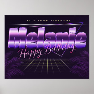 Melanie Name First Name pura retro poster Birthday
