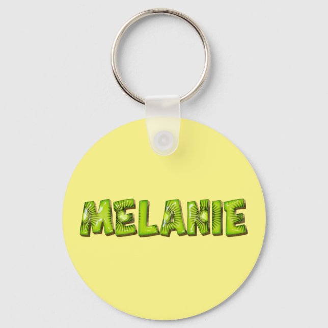 Melanie Name Kiwi Design Schlüsselanhänger Keychain (Front)
