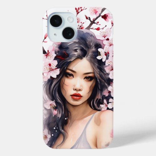 Melanie Sakura Cherry Blossom Girl iPhone 15 Case