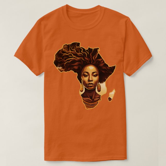 Melanin African Africa Map Shape T-Shirt (Design Front)