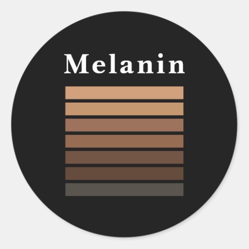 Melanin African American Black History Month Classic Round Sticker