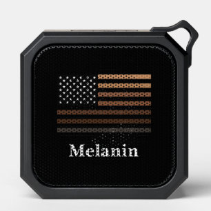 Melanin African American USA Flag Black History Bluetooth Speaker
