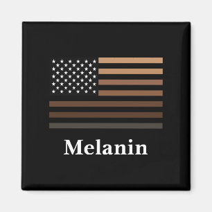 Melanin African American USA Flag Black History Magnet