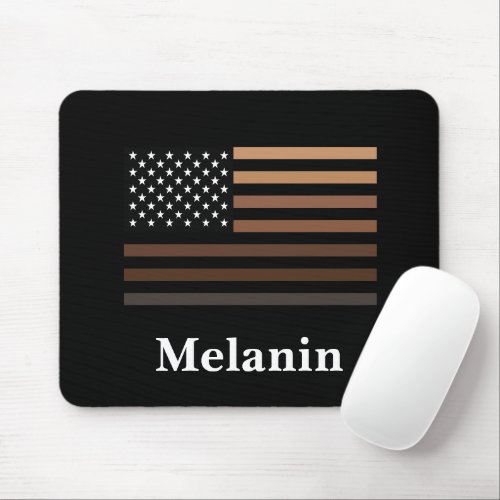 Melanin African American USA Flag Black History Mouse Pad