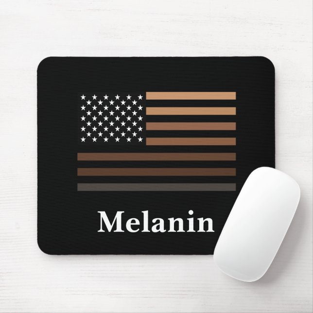 Melanin African American USA Flag Black History Mouse Pad (With Mouse)