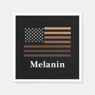 Melanin African American USA Flag Black History Napkins