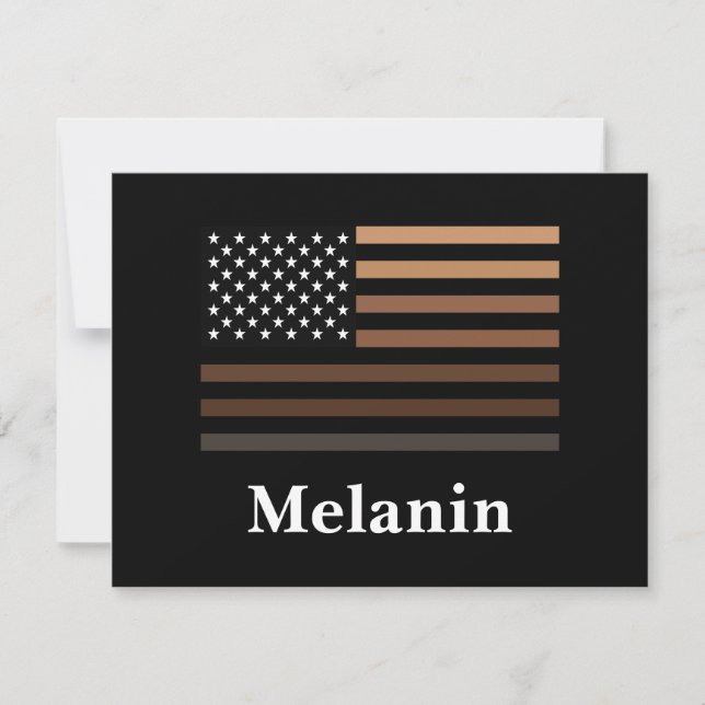 Melanin African American USA Flag Black History Note Card (Front)