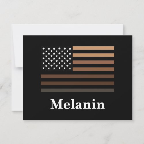 Melanin African American USA Flag Black History Note Card