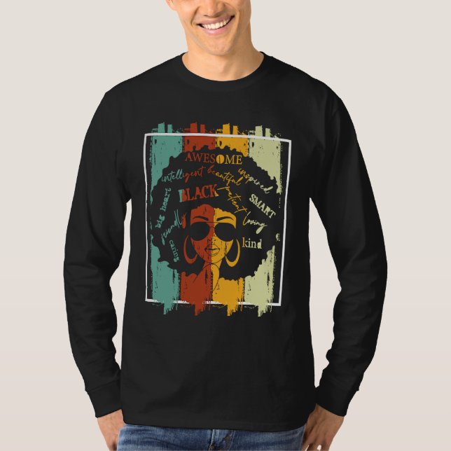 Melanin Afro African American Black Melanated Hist T-Shirt (Front)