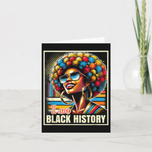 Melanin Afro Black Queen I Am Black History Retro  Card
