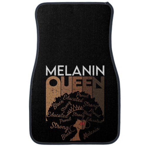 Melanin Afro Queen Word Art  Car Floor Mat